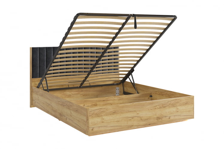 Кровать с подъемным механизмом 160х200 см Адам МСА-06 дуб крафт золотой/грей алькантара (велюр) / MSA-06_2