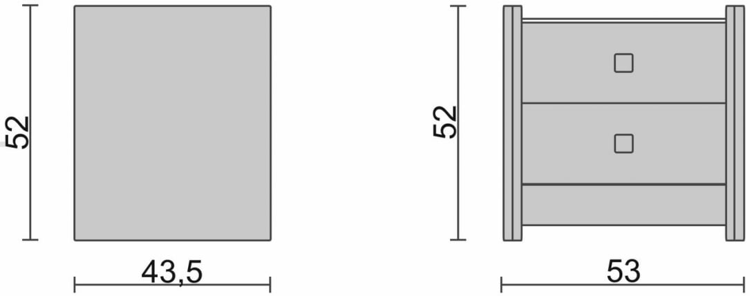 Тумба прикроватная с 2-мя ящиками Черная_68403_1