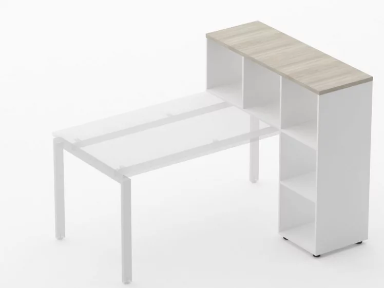 Стеллаж к столу Дека 9.08.12 Дуб Сантана светлый/Белый / Deka_1