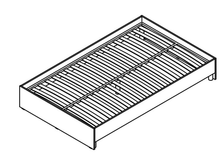 Кровать без изголовья КБВ 2016 Дуб сонома светлый / KBW_2