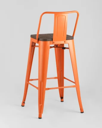 Полубарный стул Толикс Воод со спинкой Оранжевый / Tolix Wood_5