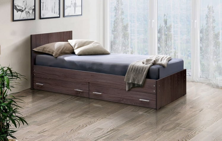 Кровать с ящиками на уголках №4 ЛДСП 700*1900 Вишня Оксфорд_0