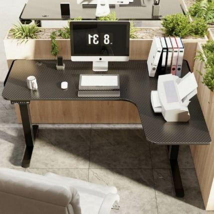 Стол для для компьютера (для геймеров) Л-формы c электрической регулировкой по высоте ЕУРЕКА ЕРК-ЕГД-Л60Р-Б-УС / L-формы c EUREKA ERK-EGD-L60R-B-US_4