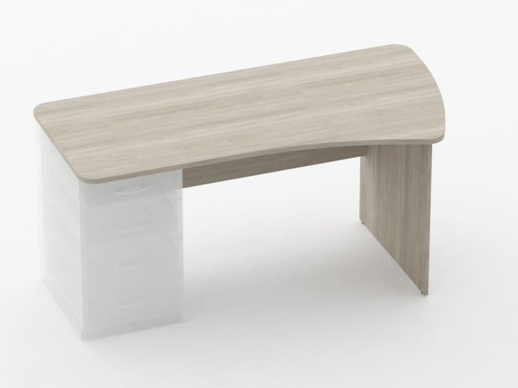 Стол эргономичный под встроенную тумбу Глассй 1.121.16Пр Дуб сантана светлый / Glassy_0