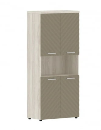 Шкаф с 2-мя комплектами глухих малых дверей и топом Торр ЛУКС ТЛХC 85.4 Сосна Эдмонд Капучино / Torr LUX TLHC_0