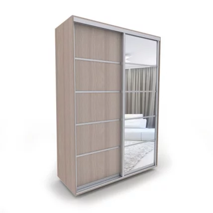 Шкаф-купе 2-х дверный Акцент-Квадро Д 1600х600 Шимо светлый/хром_0