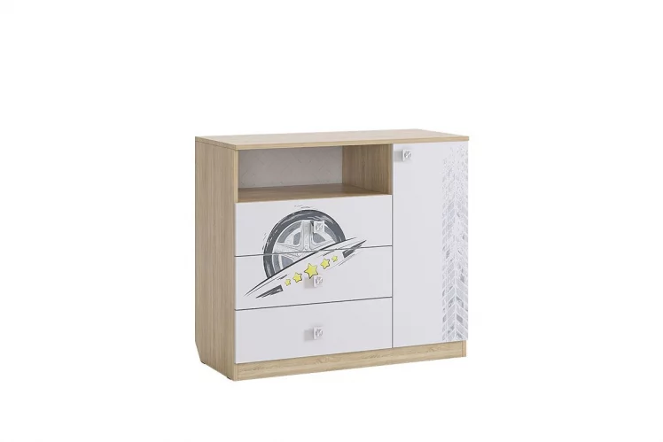 Комод Форсаж МКФ-06 Дуб сонома/белый / MKF-06_0