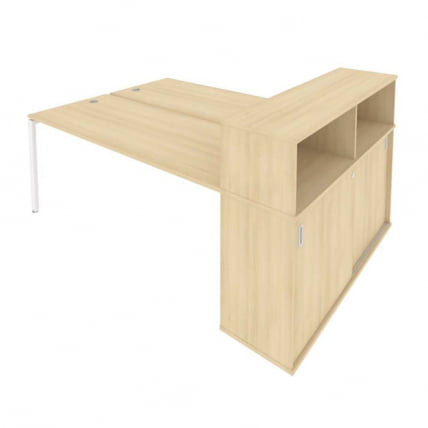 Рабочая станция с опорным шкафом-купе Метал Сйстем Б.РС-СШК-2.5 Акация/Белый / Metal System_0