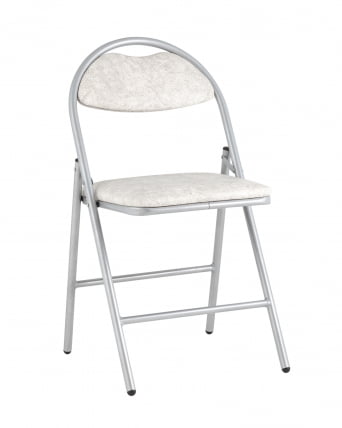 Стул складной Хаген чроме экокожа Белый мрамор / Hagen chrome_0