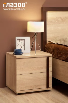 Тумба прикроватная БАУХАУС 6 Дуб Сонома/Орех шоколадный (спальня) / BAUHAUS_2