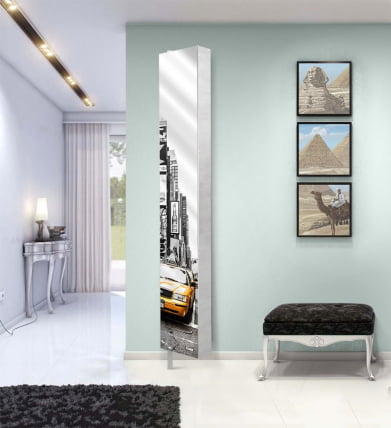 Поворотный зеркальный шкаф Лупо Арт Белый / Lupo Art_12