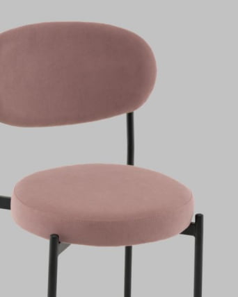 Стул Полубарный Бриф ДД ПБ велюр пыльно-розовый / DD_5