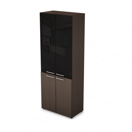 Шкаф стеллаж высокий со стеклом ТАИМ-МАКС 4Ш.005.4 Венге / TAIM-MAX_0