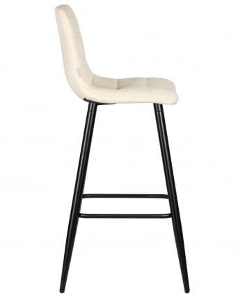 Стул барный ДОБРИН НИCОЛЕ (черные матовые ножки, кремовый велюр (108-113)) / DOBRIN NICOLE_2