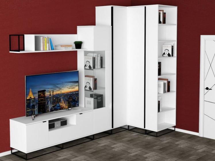 Полка навесная Ситй средняя белый / City_5