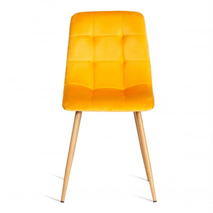 Стул CХИЛЛЙ (мод. 7094-1) вельвет/металл, 44,5х52,5х86 см, йеллов (желтый) ХЛР41 / натуральный / CHILLY (mod. yellow HLR41_4