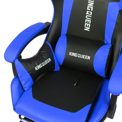 Кресло 1206 КИНГКУЕЕН цвет черный/синий с массажем 1206-блаcк-блуе-масс / KINGQUEEN 1206-black-blue-mass_7