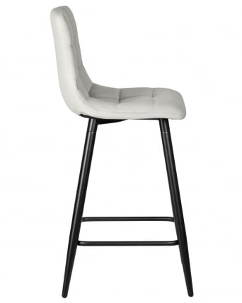 Стул полубарный ДОБРИН ОЛИВИА (черные матовые ножки, светло-серый велюр (108-52)) / DOBRIN OLIVIA_2