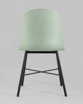 Стул пластиковый Шелл с мягким сиденьем Серо-зеленый / Shell_4