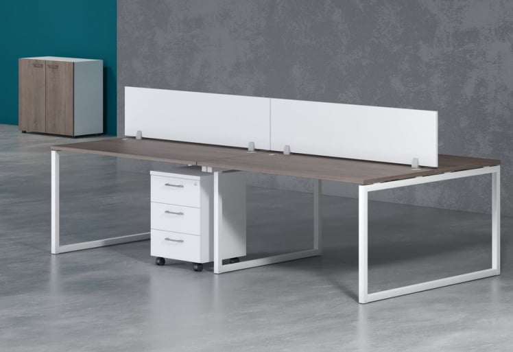 Стол письменный правый КСТЕН-К КСКCТ 169 Р Дуб Сонома Алюминий / XTEN-Q XQCT R_1