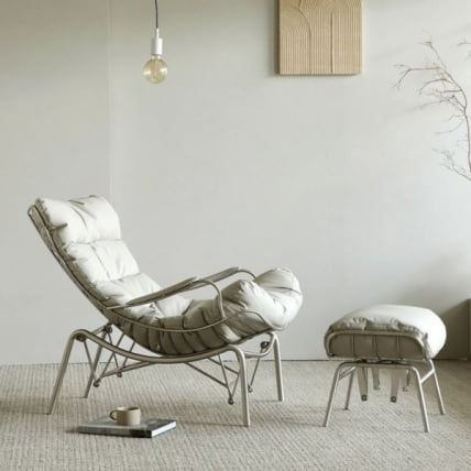 Кресло-качалка Лиам с пуфом, серое / Liam_3