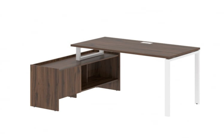 Стол с тумбой ЕДИС ЕУCТ 17814 Дуб Денвер темный Белый / EDIS EUCT_0