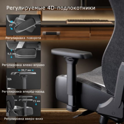 Компьютерное кресло (для геймеров) Еурека Пйтхон ИИ, синий / Eureka Python II,_6