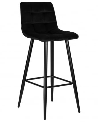 Стул барный ДОБРИН НИCОЛЕ (черные матовые ножки, черный велюр (108-77)) / DOBRIN NICOLE_0