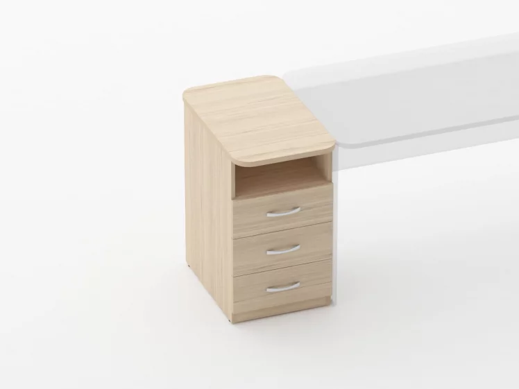 Тумба приставная на 3 ящика с нишей Глассй 3.10.12 Венге / Glassy_1