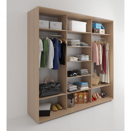 Шкаф-купе 3-х дверный Акцент-Вера ДС 2100х600  Дуб молочный_1