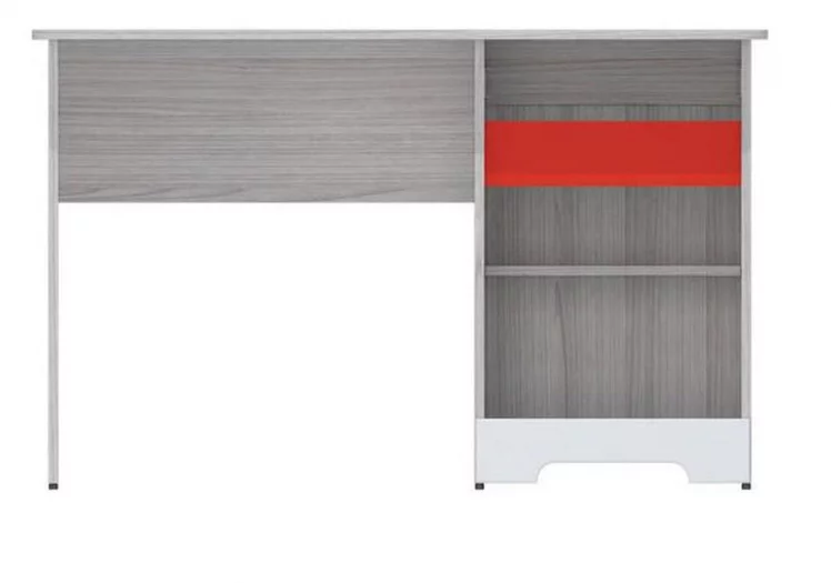 Стол Палермо-3 Юниор Белый глянец Ясень шимо светлый Красный_2