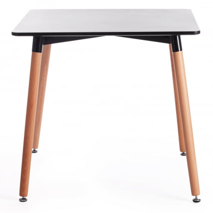 Стол ДЖОХН (мод. Т1003) МДФ/дерево, 80 х 80 х 75 см , Блаcк (черный)/ Натурал (натуральный) / JOHN (mod. T1003) Black Natural_1