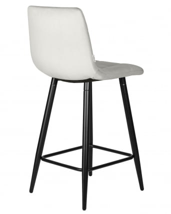 Стул полубарный ДОБРИН ОЛИВИА (черные матовые ножки, светло-серый велюр (108-52)) / DOBRIN OLIVIA_3