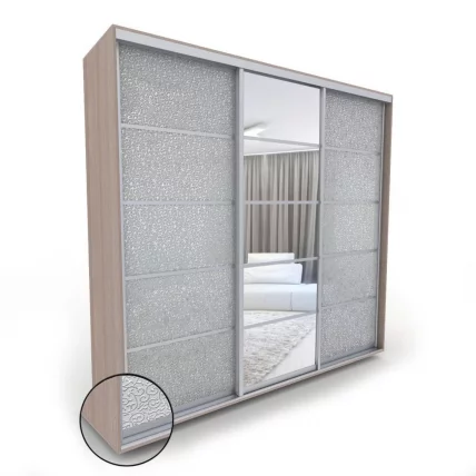 Шкаф-купе 3-х дверный Акцент-Квадро КЛ 1500х600 Шимо светлый/хром_0