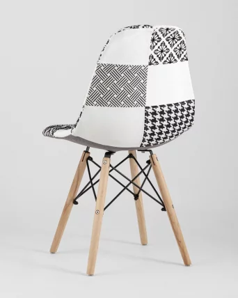 Стул Еамес ДСВ Пэчворк Черно-белый / Eames DSW_3