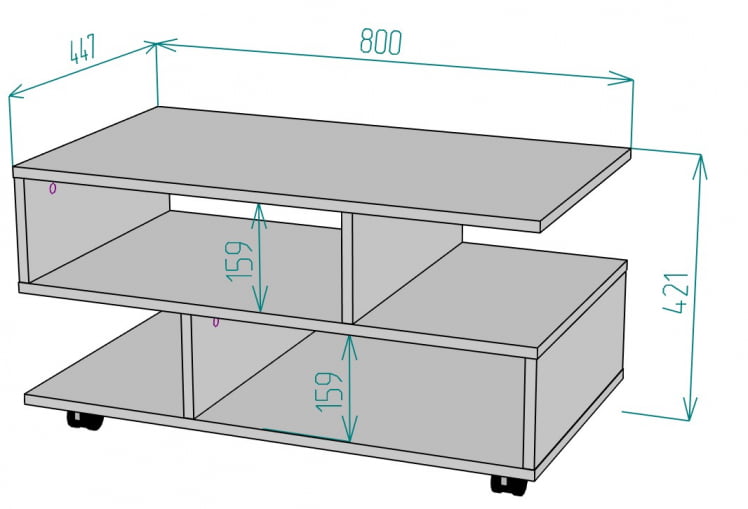 Стол журнальный ТC21 421х800х447 (ВД) / TC21_1