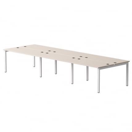 Бенч-система на 6 мест на металлокаркасе, опоры 90 гр Еверпроф ЕВО 254С219 Кашемир Белый / Everprof EVO 254S219_0