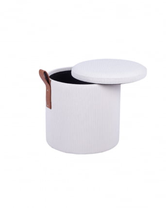 Пуф Руни КСС с ящиком вельвет белый / XS_2