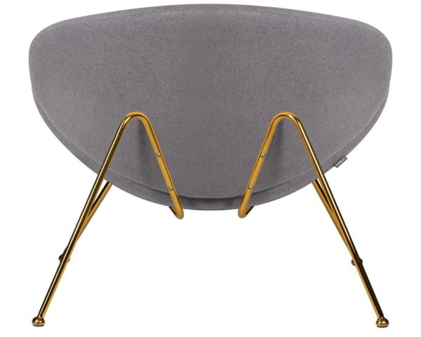 Кресло дизайнерское ДОБРИН ЕМИЛЙ (серая ткань АФ7, золотое основание) 2 шт / DOBRIN EMILY AF7,_5