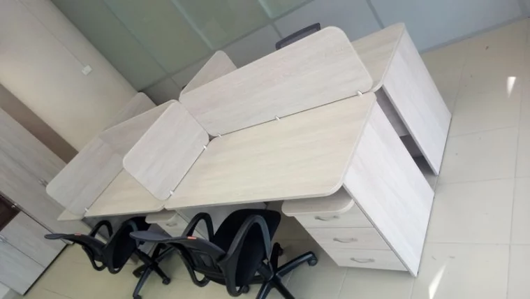 Стол прямой Глассй 1.10.14 Дуб сантана светлый / Glassy_3