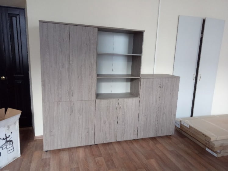 Шкаф высокий полуоткрытый Твин 16.16.141 Дуб Верцаска / Twin_3