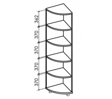 Пристрой радиусный ВЕСТ Модуль 7 Венге/Дуб млечный / WEST_2