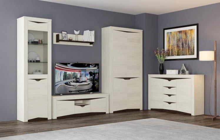 Полка навесная Лючия 33.16 Ясень анкор светлый Венге_1