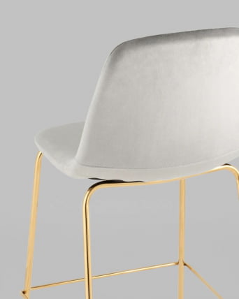 Стул полубарный Валенсия СН велюр Серый золотые ножки / SN_3