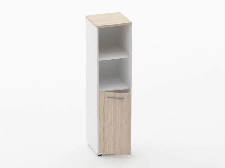 Шкаф 3 узкий 2 полки открытые, 2 полки закрытые Дека 10.16.11Л Туя/Белый / Deka_1