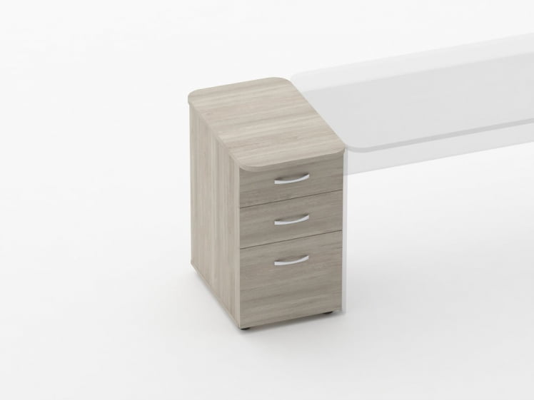 Тумба приставная на 3 ящика Глассй 3.10.14 Дуб сантана светлый / Glassy_1