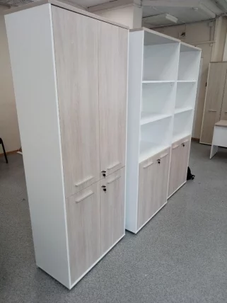 Шкаф 4 широкий закрытый, 4 двери Дека 10.19.151 Дуб Сантана светлый/Белый / Deka_2