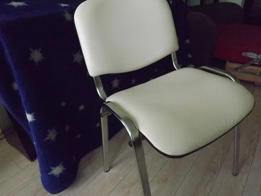 Стул для посетителей Исо CФ-001 хром кожзам Бежевый / Iso CF-001_4