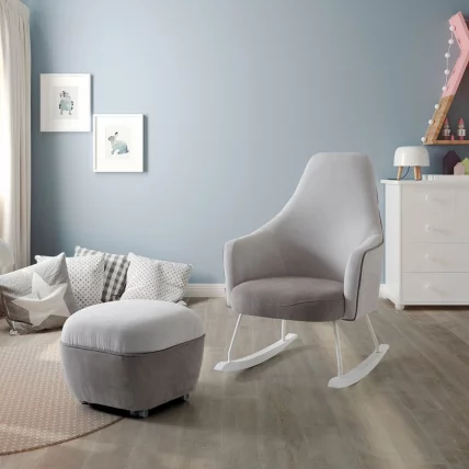 Кресло-качалка Микуна (Микуна) Винг/Моом вхите текстиль лигхт грей/дэрк грей / Micuna Wing/Moom white light grey/dark grey_2