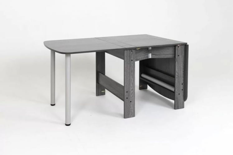 Стол-книжка раздвижной Оригами Ясень Анкор темный_3